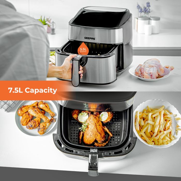 Geepas 7.5L Digital Air Fryer VORTEX Technology