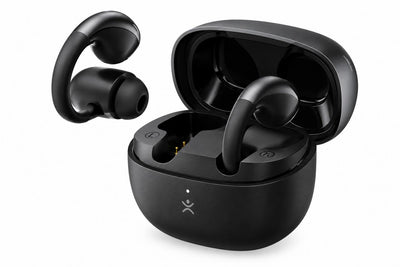 GAMBLIX Riotix OWS Open-Ear Bluetooth Earbuds with Charging Case – Black