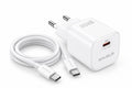 جامبليكس Volt 60 AVS شاحن سريع USB-C بقدرة 60 واط مع كابل – أبيض