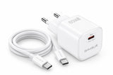 جامبليكس Volt 60 AVS شاحن سريع USB-C بقدرة 60 واط مع كابل – أبيض