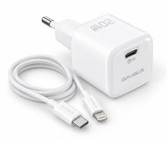 GAMBLIX Volt 20 20W USB-C PD Fast Charger with Lightning Cable – White