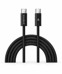 جامبليكس Ironflex كابل شحن مجدول USB-C إلى USB-C بقدرة 240 واط – أسود