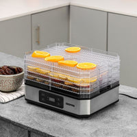 Geepas 500W Digital Food Dehydrator, 5-Layer, 48H Timer, Black/Silver GFD63013UK