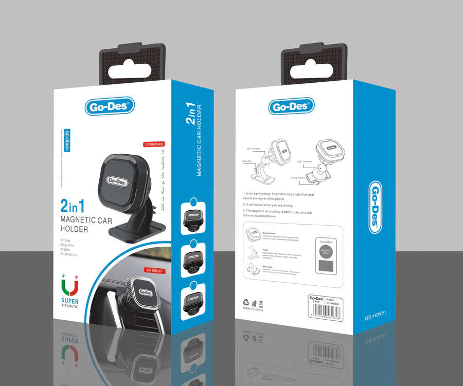 Go Des 2 in 1 Magnetic Car Holder - Black Go Des 2 in 1 Magnetic Car Holder - Black