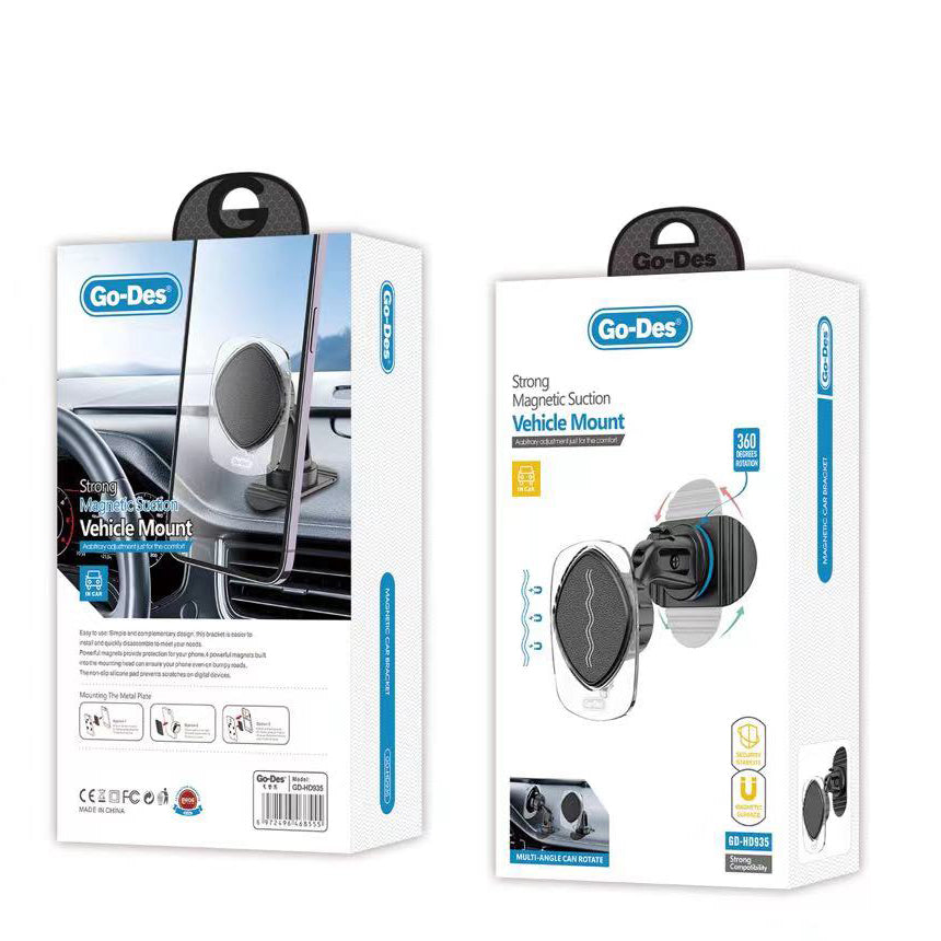 Go Des 360 Degree Rotatable Magnetic Flat Floor Car Phone Holder
