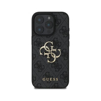 جراب GUESS MagSafe 4G من الجلد الصناعي لهاتف ايفون 16 برو ماكس - الاسود