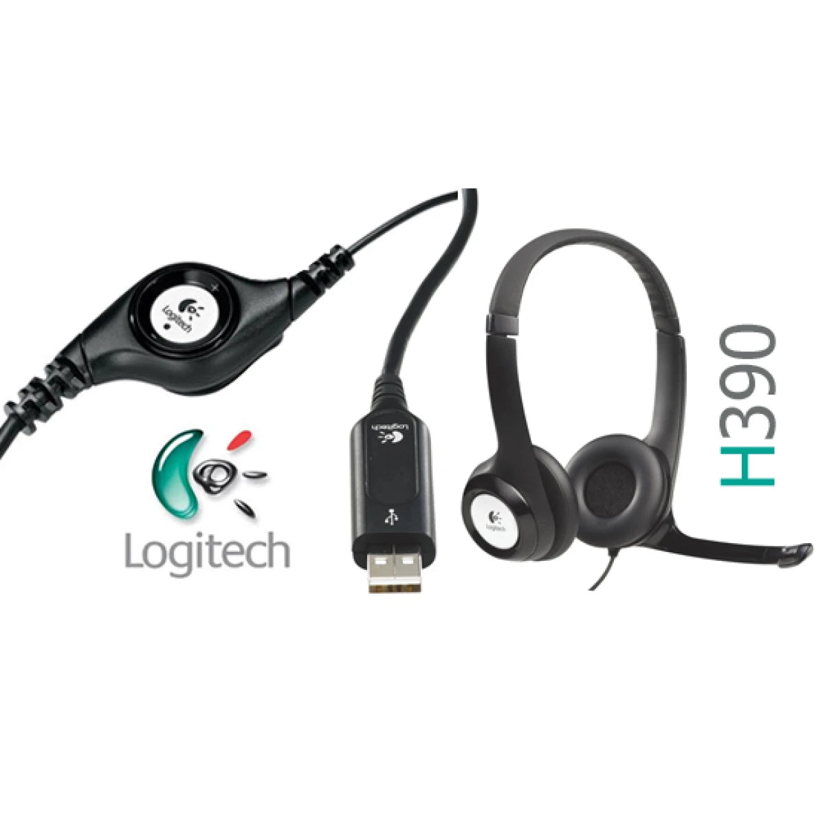 سماعة Logitech H390 USB بميكروفون عازل للضوضاء