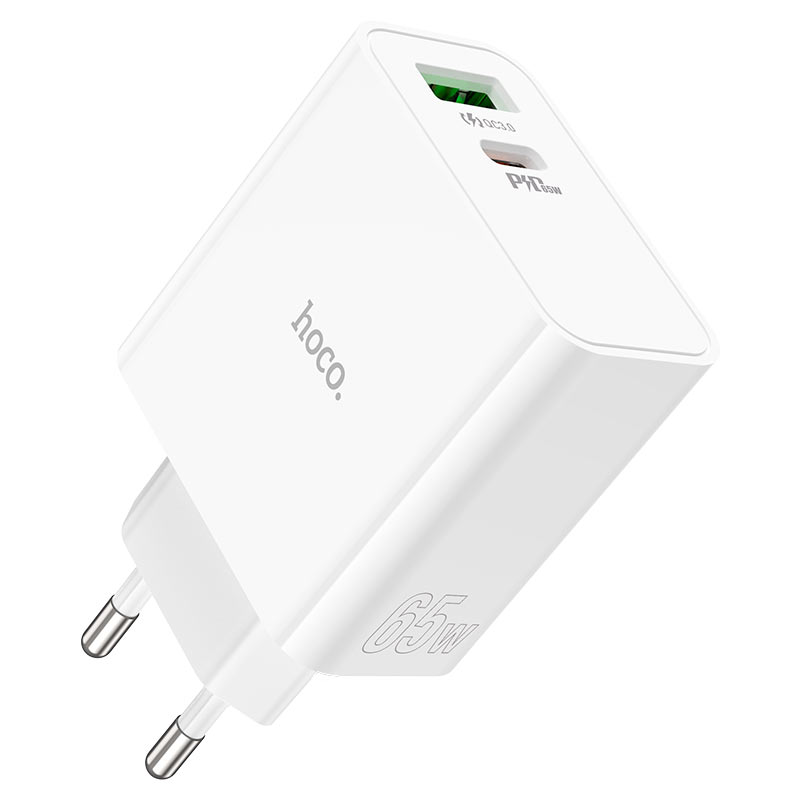 شاحن حائط HOCO C113A الرائع ثنائي المنافذ PD65W + QC3.0 (الاتحاد الأوروبي)
