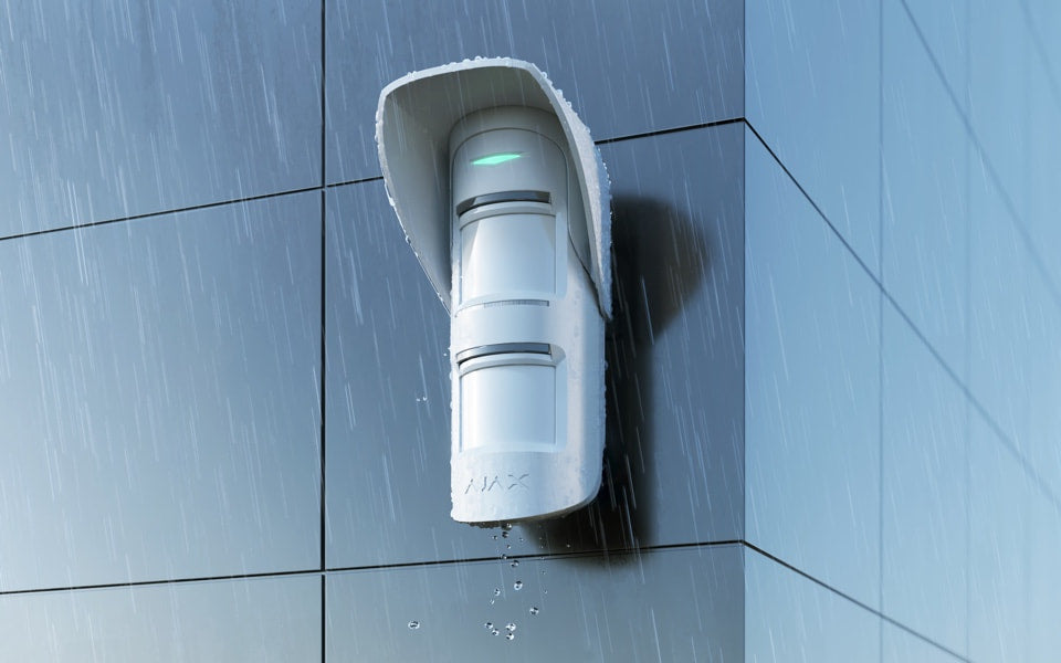 Ajax Hood for MotionProtect Outdoor protects sensors of the anti-masking system from rain and snow (White)