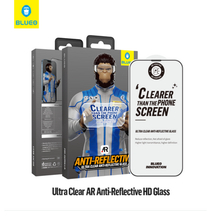 BLUEO Ultra Clear AR Anti-Reflective HD Glass - Black