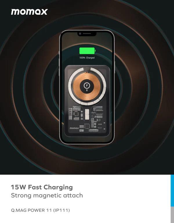 باور بانك موماكس مغناطيسي بسعة 10000 مللي أمبير مع حامل