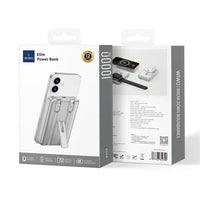 WiWU Elite 10000mAh Power Bank with Built-in Cable & Stand