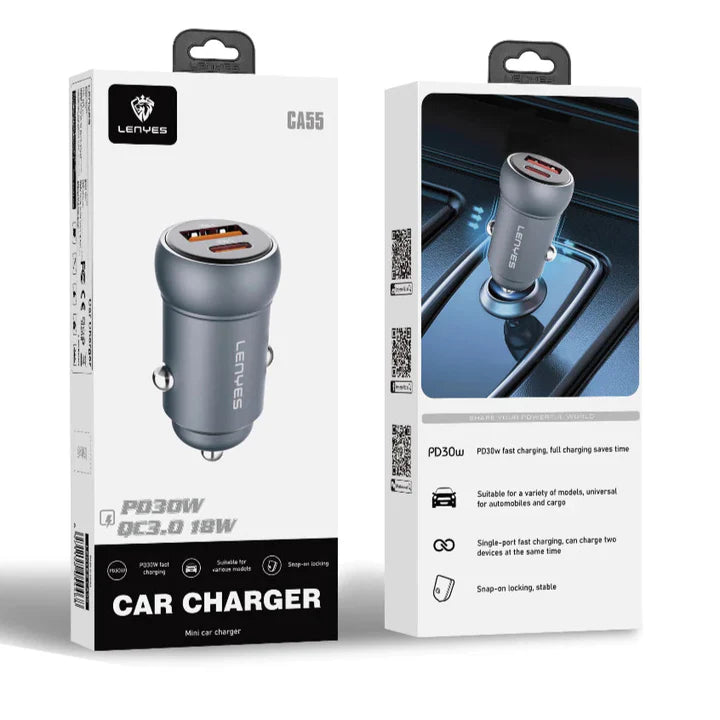 شاحن سيارة Lenyes CA55 Mini PD 30W صغير وسريع
