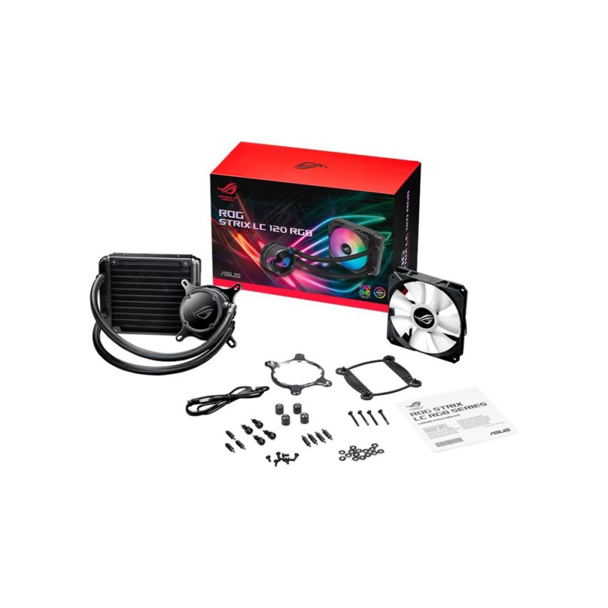 Asus ROG Strix LC120 RGB all-in-one liquid CPU water cooler with Aura Sync, LGA1700 Support