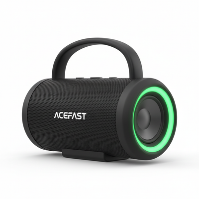 سماعة بلوتوث محمولة ACEFAST – صوت قوي مع إضاءة LED وتصميم عملي