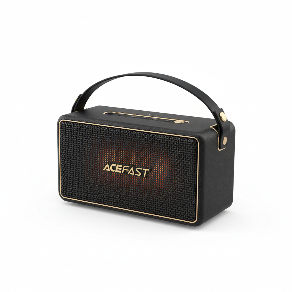 سماعة ACEFAST ريترو محمولة | تصميم كلاسيكي مع لمسات ذهبية