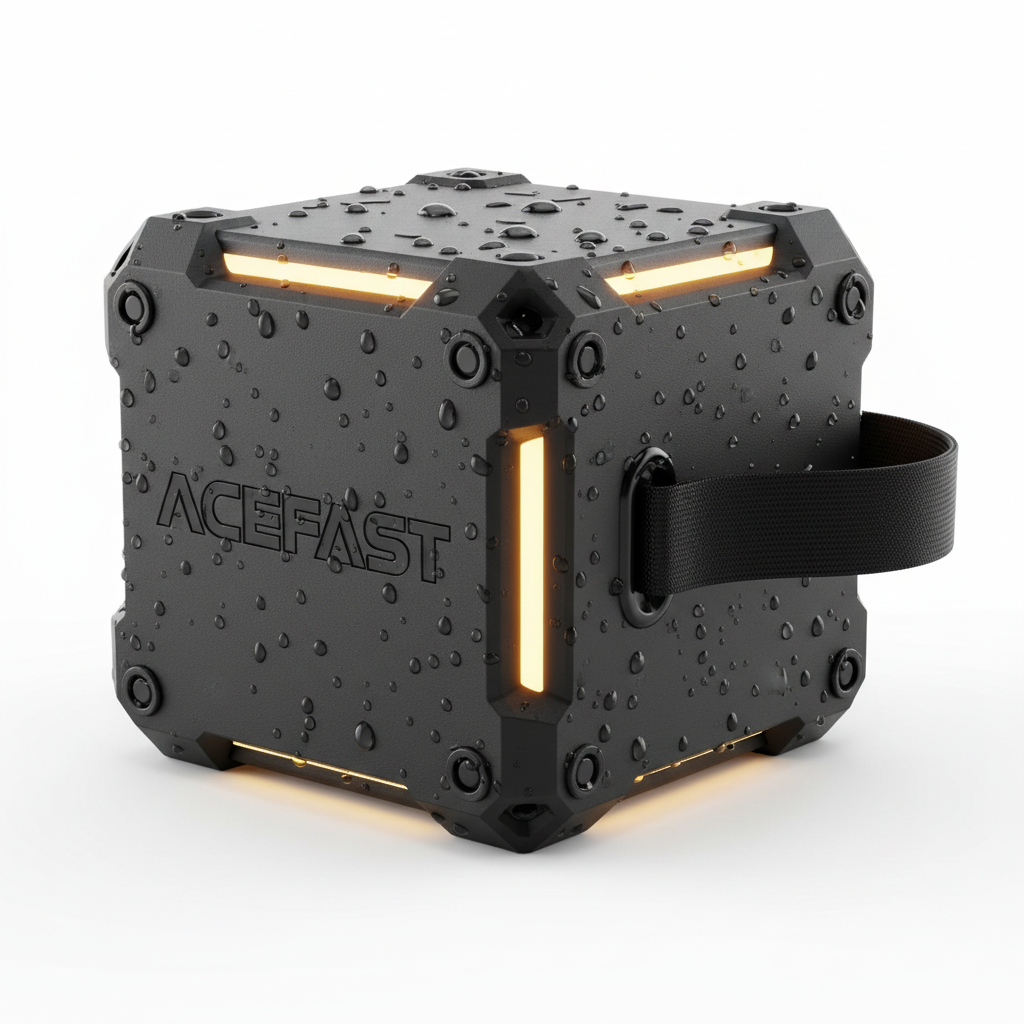 سماعة ACEFAST Cube محمولة | تصميم كربون فايبر وإضاءة RGB