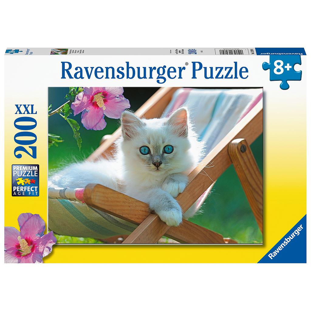 أحجية Ravensburger 200 قطعة - القط الأبيض