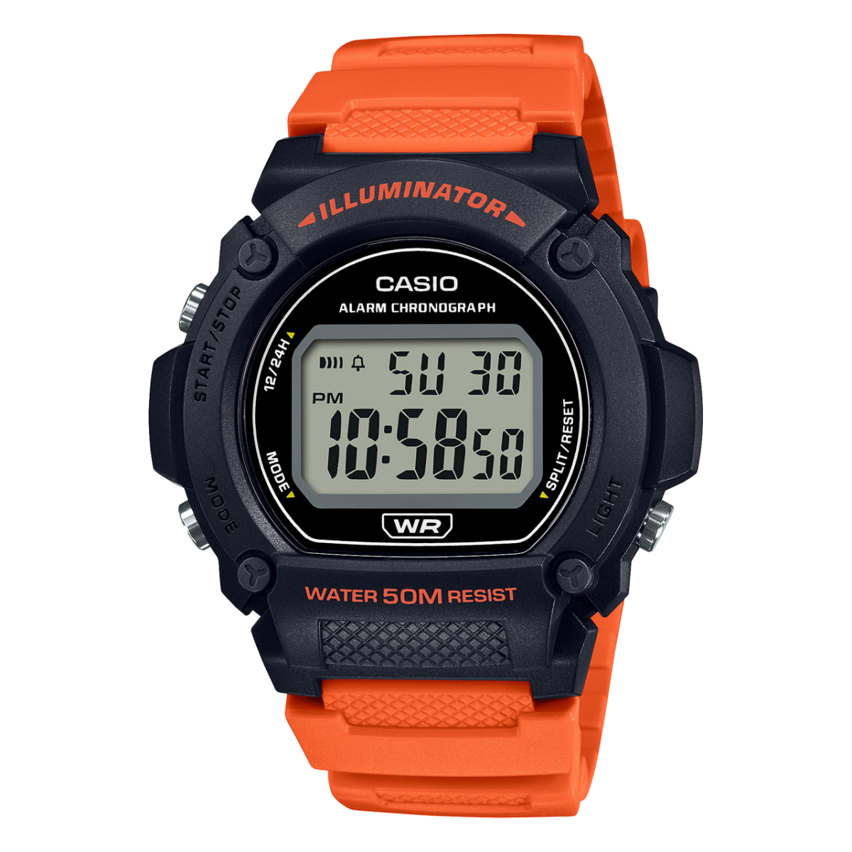 Casio Men's Digital Orange Resin Band Watch W-219H-4A Casio Men's Digital Orange Resin Band Watch W-219H-4A