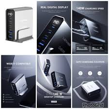 LENYES 140W GaN Multi-Port Fast Charging Dock with LED LENYES 140W GaN Multi-Port Fast Charging Dock with LED