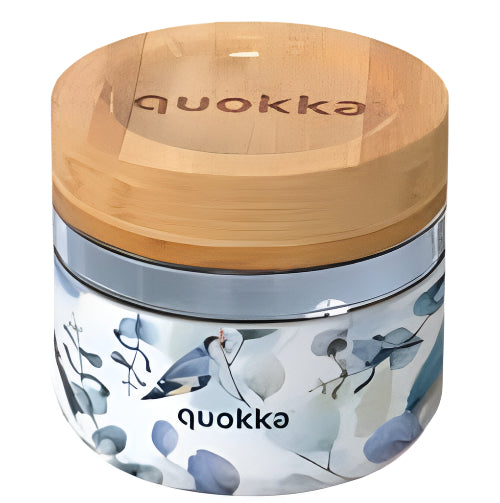 QUOKKA Glass Food Jar 500ml - Blue Nature with Silicone Cover