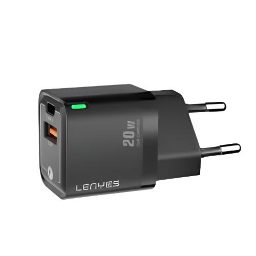 Lenyes GaN 20W Fast Charger with USB & Type-C Port