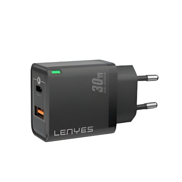 Lenyes LCH56 GaN 30W Charger - Fast Charging USB + Type-C