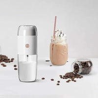 LePresso 2 in 1 Portable Coffee Grinder and Milk Frother LPMFGRWH