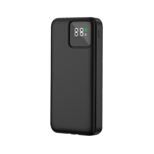 Wiwu led display 22.5w 20000mah power bank with built-in cable - black