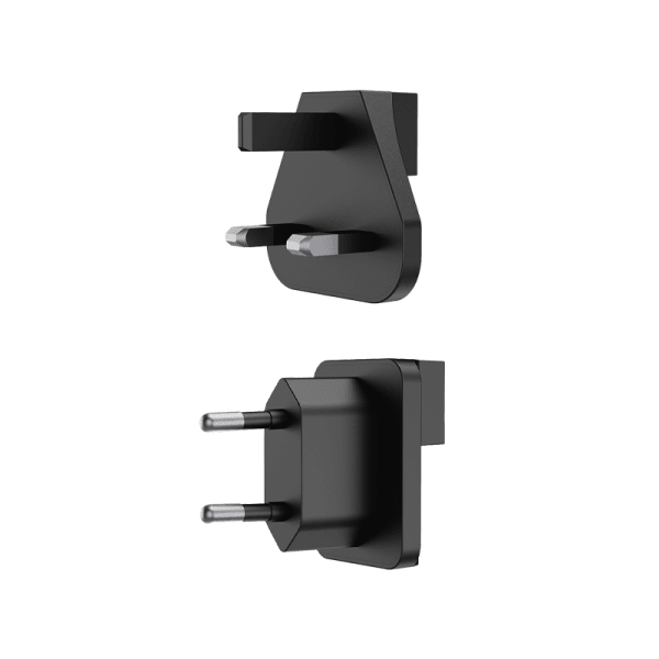 Wiwu 3 in 1 US+UK+EU 22.5w quick wall charger - 10000mAh power bank with built-in cable - black