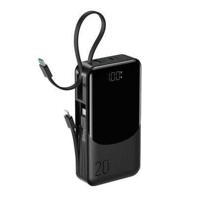 JOYROOM JR-PC2 20000mAh 22.5W fast charging Power Bank with Built-in 3 cables (2type-c&usb-l)+2ports(USB-A &Type-C )