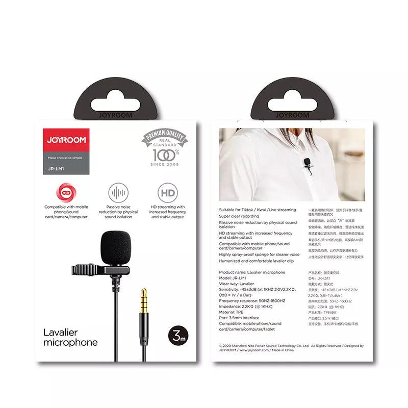 Joyroom Lavalier TikTop Live stream Microphone 2M - Black Joyroom Lavalier TikTop Live stream Microphone 2M - Black