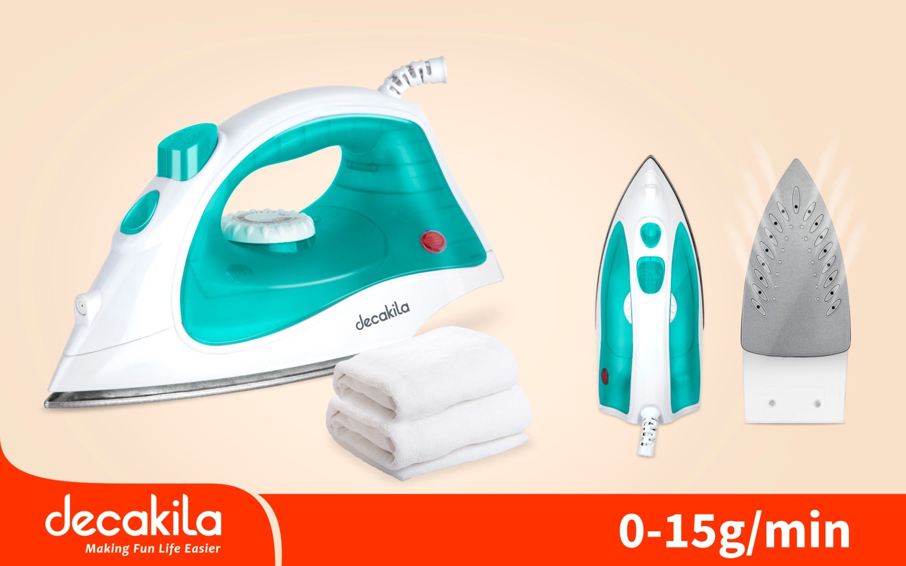 Decakela 1400W Steam Iron (KEEN019V) Decakela 1400W Steam Iron (KEEN019V)