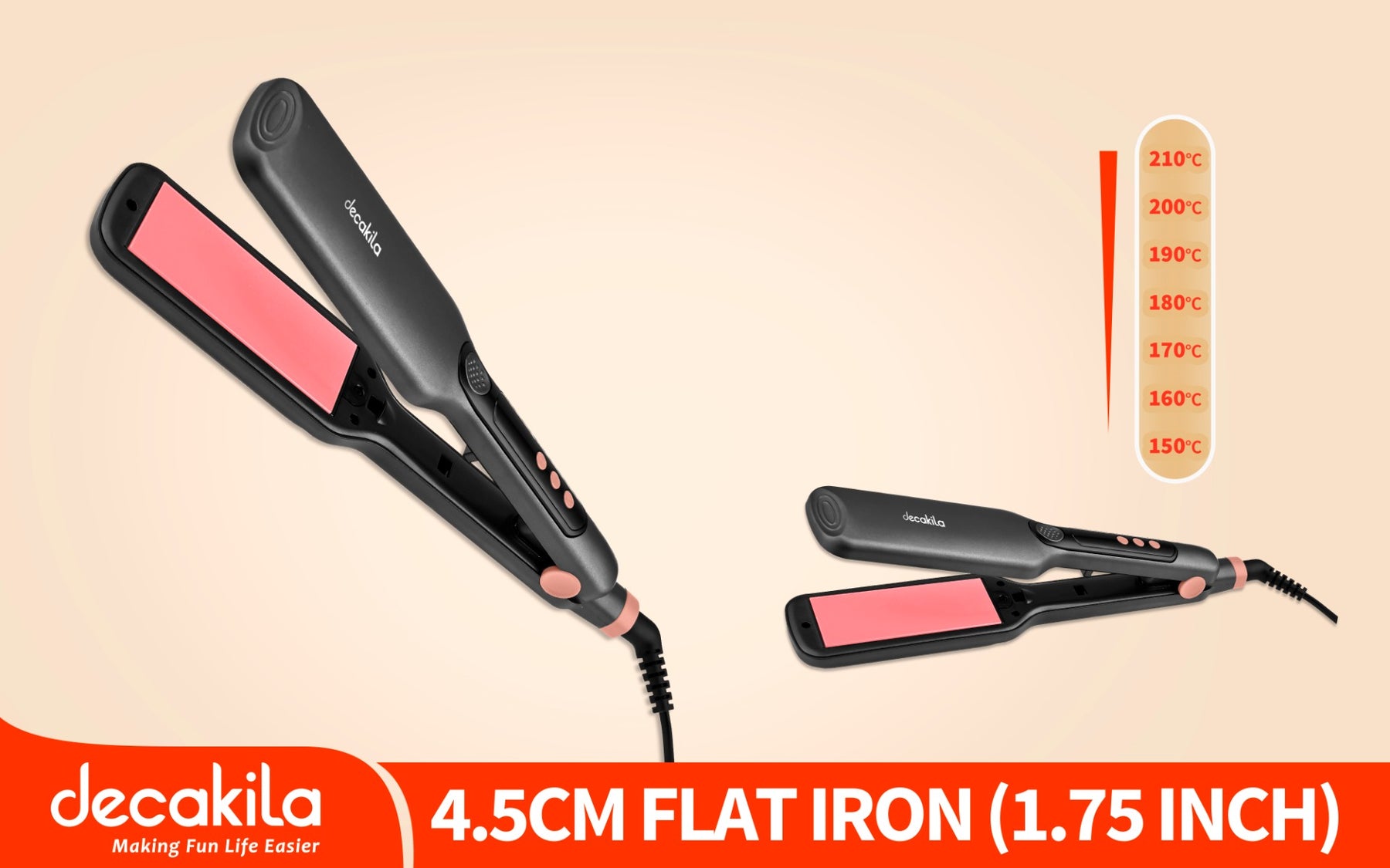 Decakila Hair straightener FLAT IRON (KEHS035B) Decakila Hair straightener FLAT IRON (KEHS035B)
