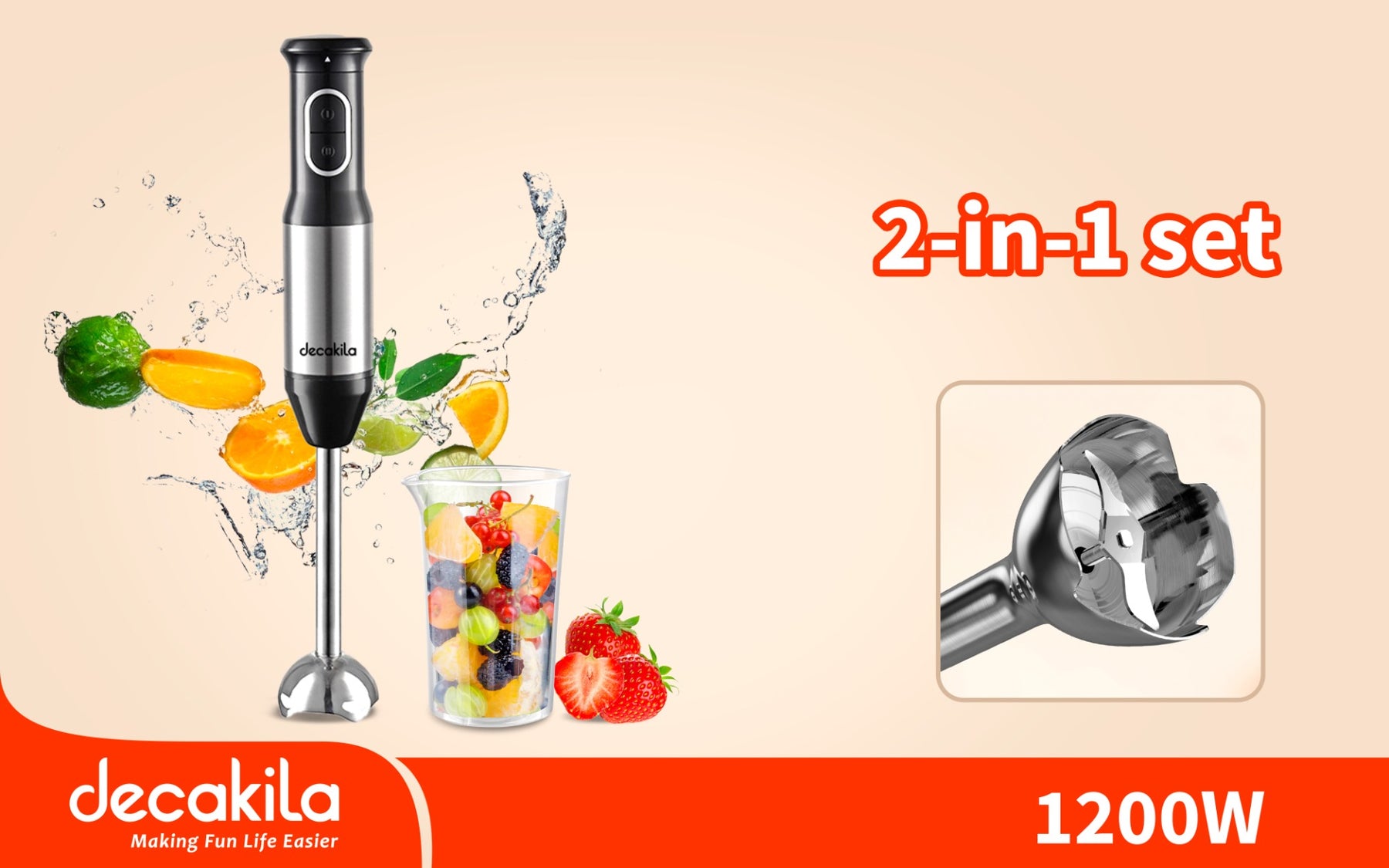 Decakela 2 in 1 Hand Blender | 1200W from (KEJB039M) Decakela 2 in 1 Hand Blender | 1200W from (KEJB039M)