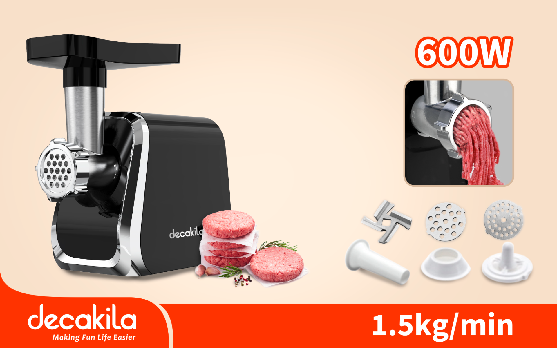 Dekakila 600W Meat Grinder (KEMG021B)