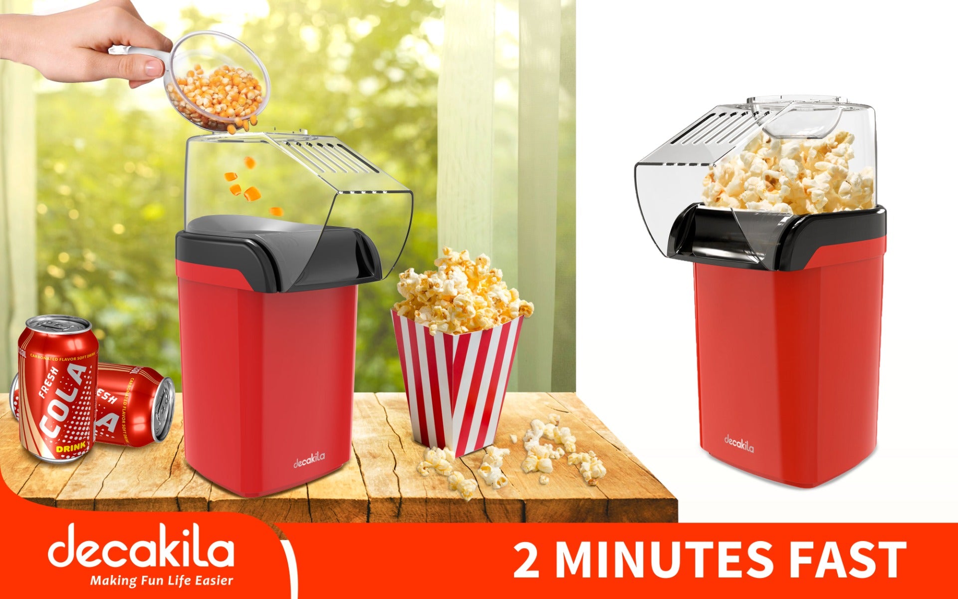 Decakela Hot Air Popcorn Maker (KETT009R)