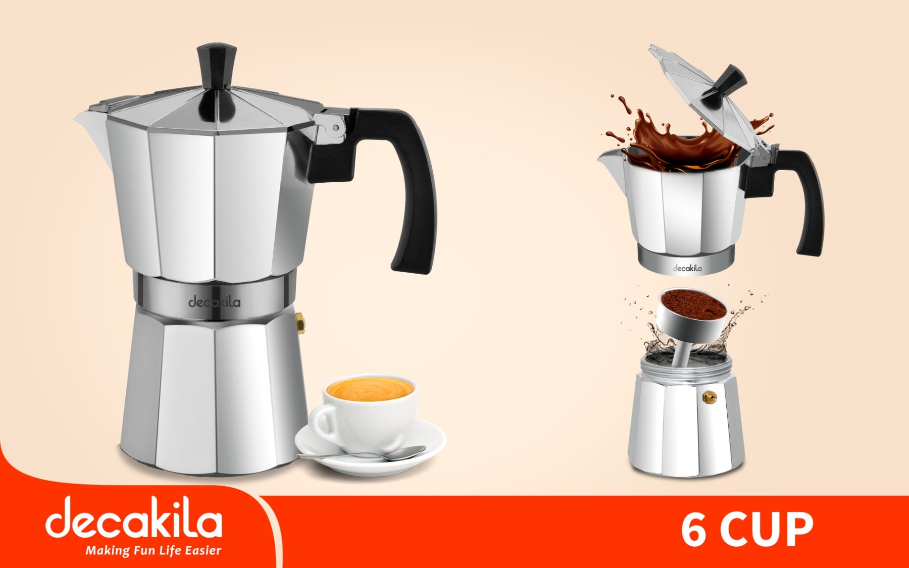 Decakela Moka Coffee Pot 300ml (KMCF023M) Decakela Moka Coffee Pot 300ml (KMCF023M)