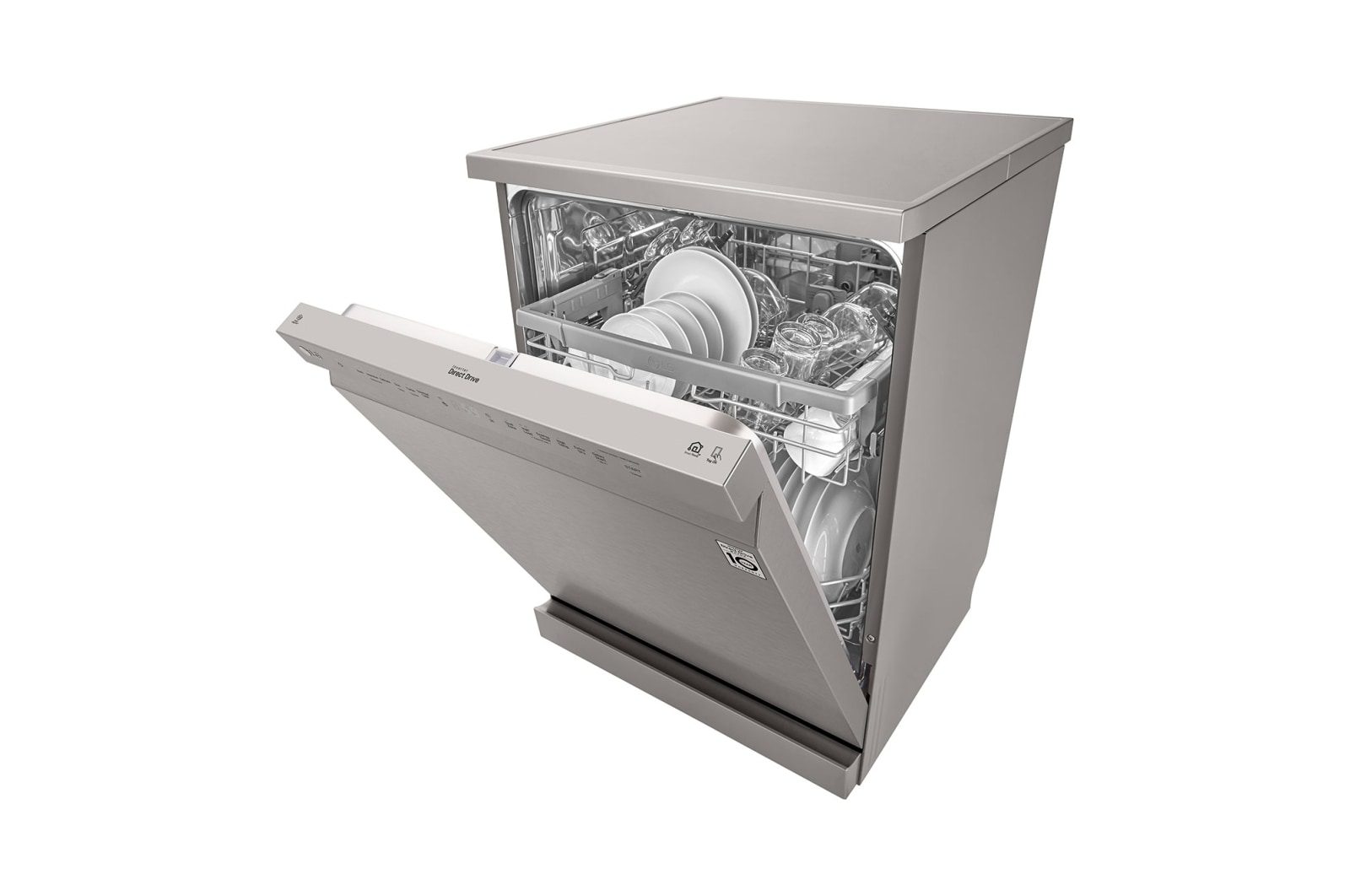 غسالة صحون إل جي ™QuadWash ، لون فضي بلاتيني، إعداد المكان 14، تقنية EasyRack™ Plus، محرك الدفع المباشر،  
