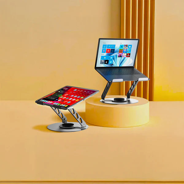Lenyes CR190 Laptop Stand – 360° Rotating & Foldable (Silver) Lenyes CR190 Laptop Stand – 360° Rotating & Foldable (Silver)
