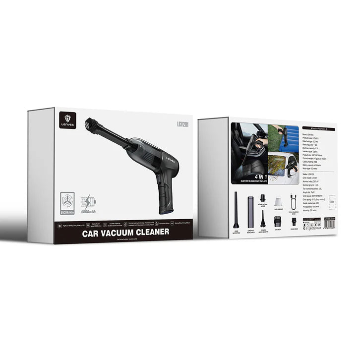 Lenyes LCV201 – 4-in-1 Cordless Car Vacuum – Black & Powerful