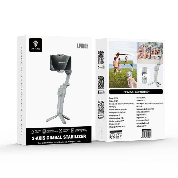 Lenyes LPH105 Smartphone Stabilizer – Black – Steady Shots