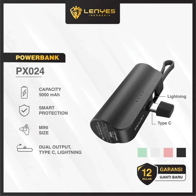 LENYES 5000mAh Mini Power Bank 2 Connector Options With Stand Of Power Bank