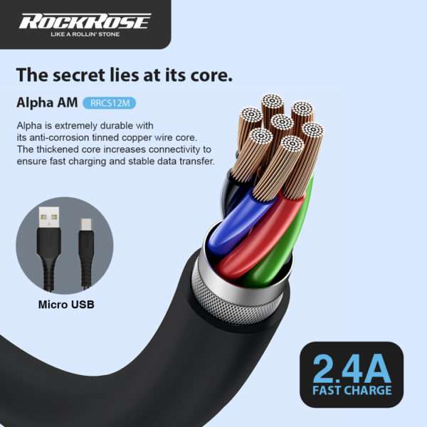 ROCKROSE Alpha AM 100cm USB to Micro USB Fast Charging Cable