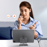 محول Wiwu lt07 من Lightning إلى Lightning ومنفذ صوت 3.5 ملم - رمادي