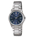 Casio Classic Silver Steel With Date Blue Dial for Women