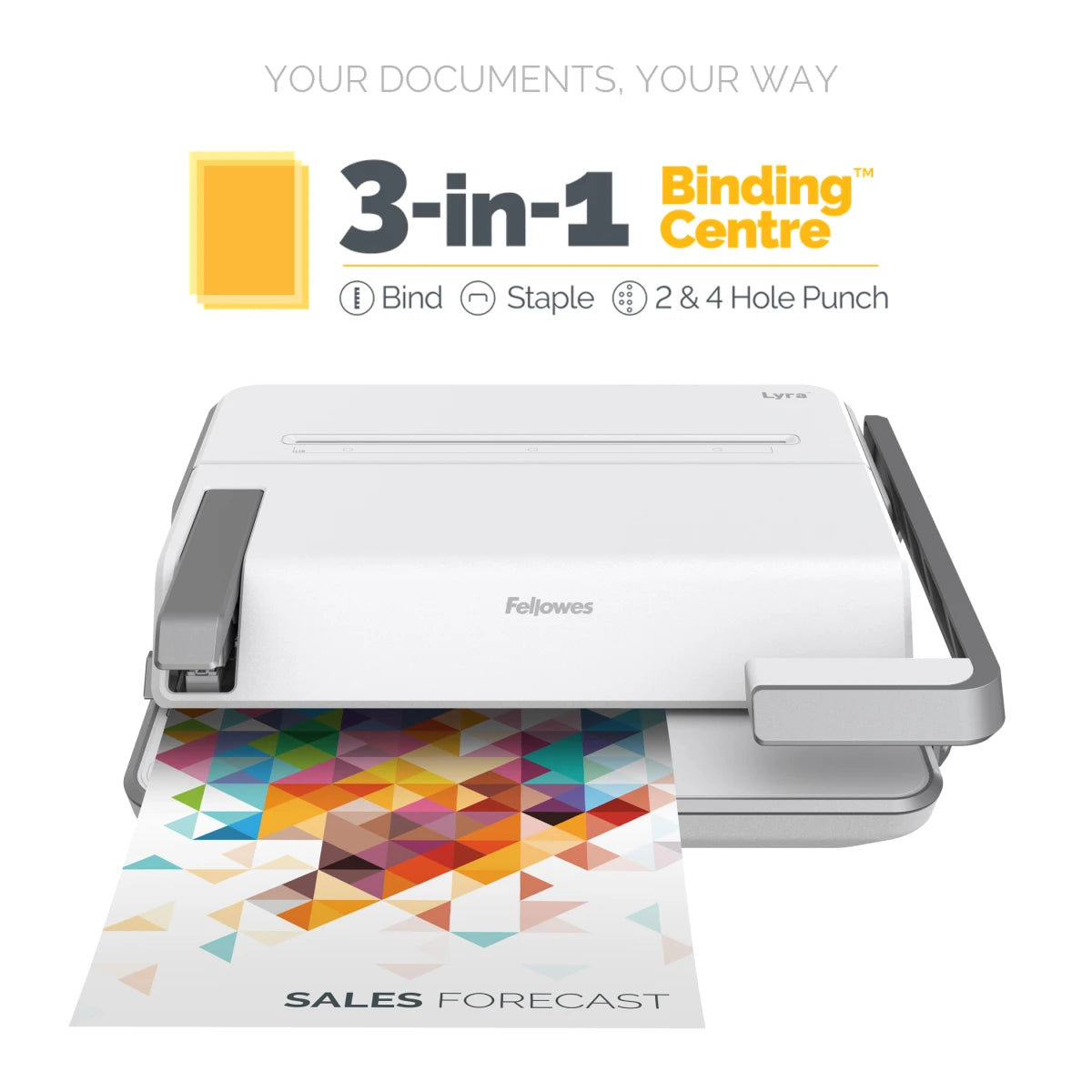 Fellowes Lyra 3 In 1 Binding Centre - White