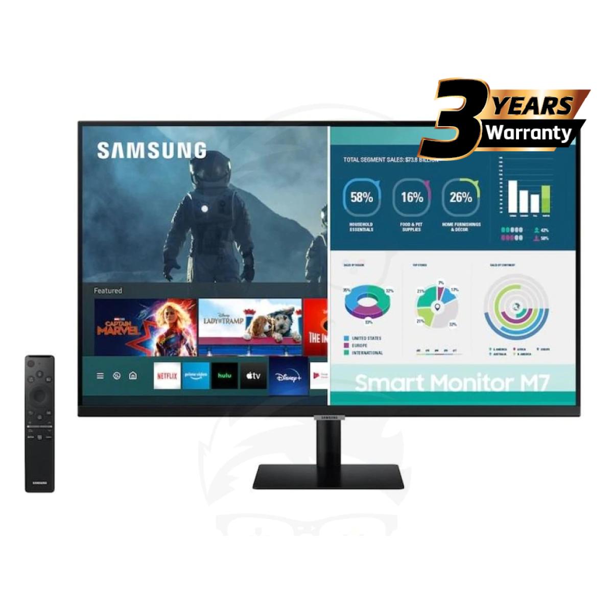 Samsung 32" M70A 4K UHD Smart Monitor with Streaming TV in Black