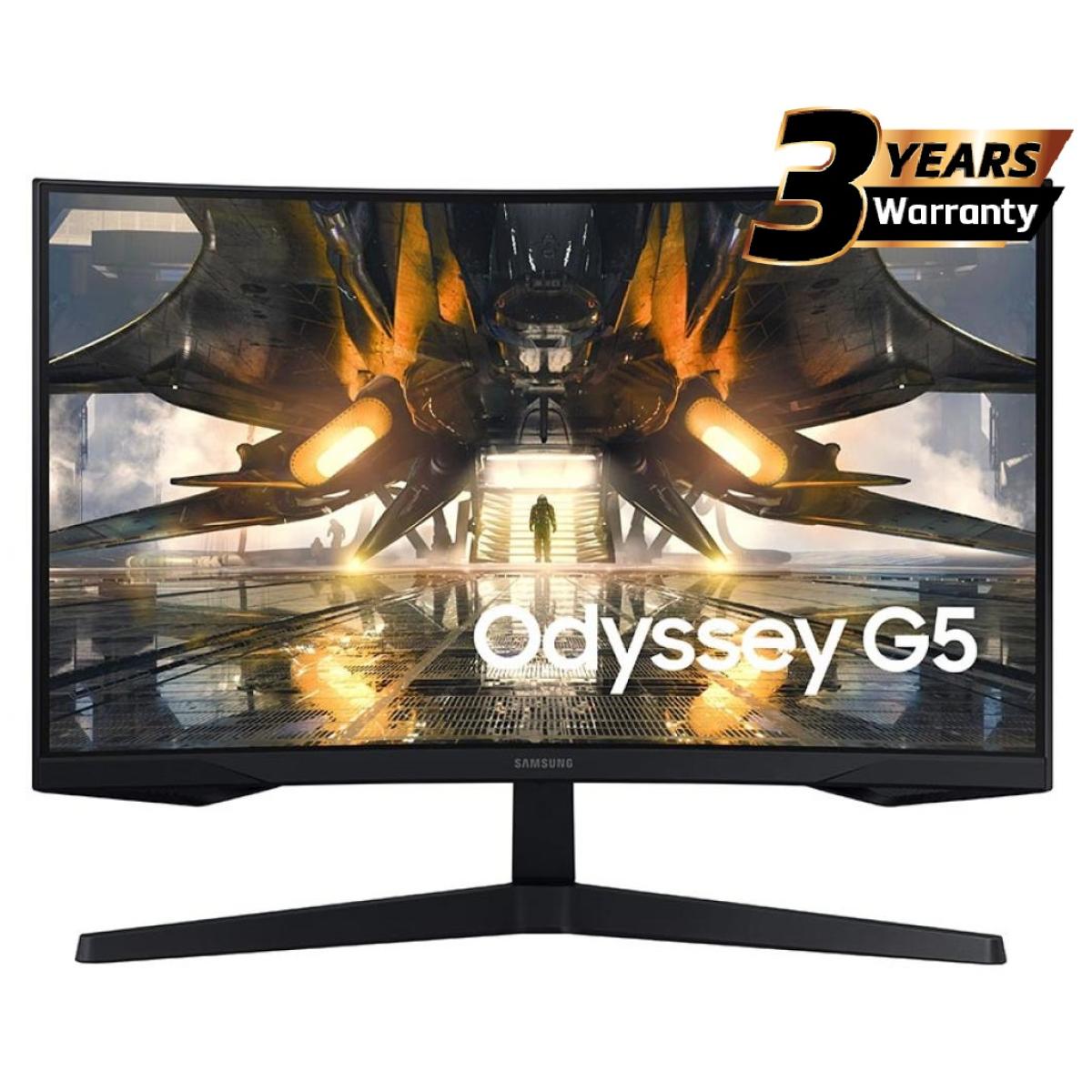 المنحنية 27 بوصة مع معدل تحديث 144 هرتز و وقت استجابة 1 مللي ثانية Odyssey G55T Gaming WQHD شاشة سامسونج