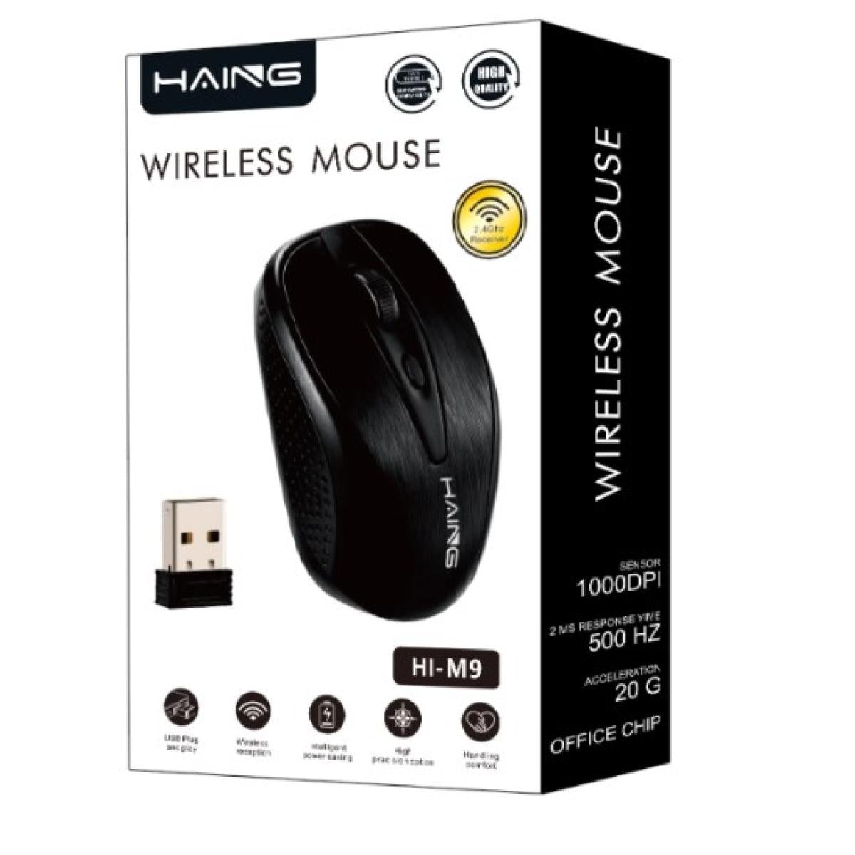 Haing M9 Optical USB 2.4G Wireless Computer Mouse Haing M9 Optical USB 2.4G Wireless Computer Mouse